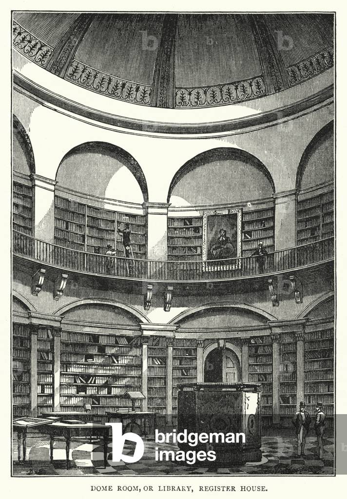 Dome Room, or Library, Register House (engraving)