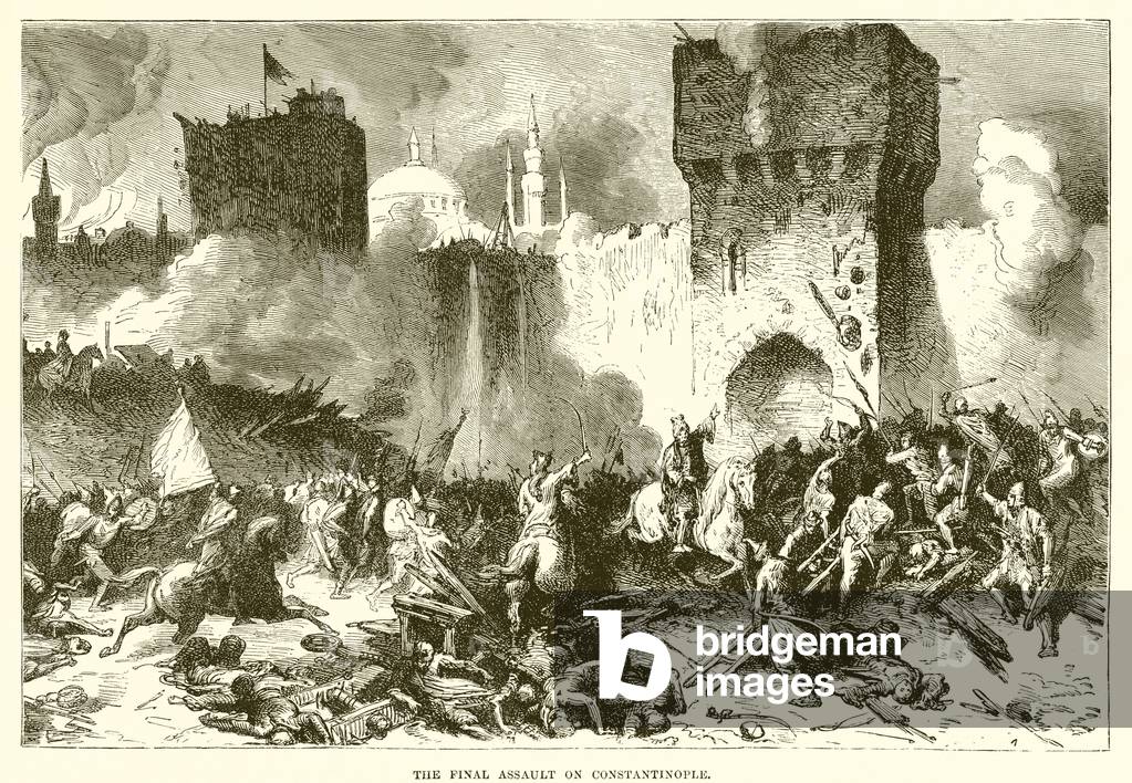 The final assault of Constantinople (engraving)