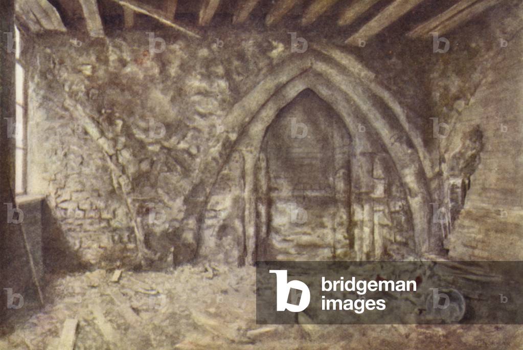 Mediaeval Arches, Ireland Yard, Blackfriars, 1900 (colour litho)