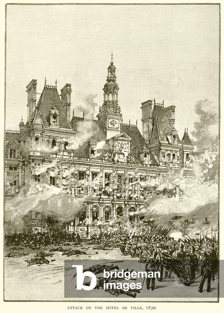 Attack on the Hotel de Ville, 1830 (engraving)