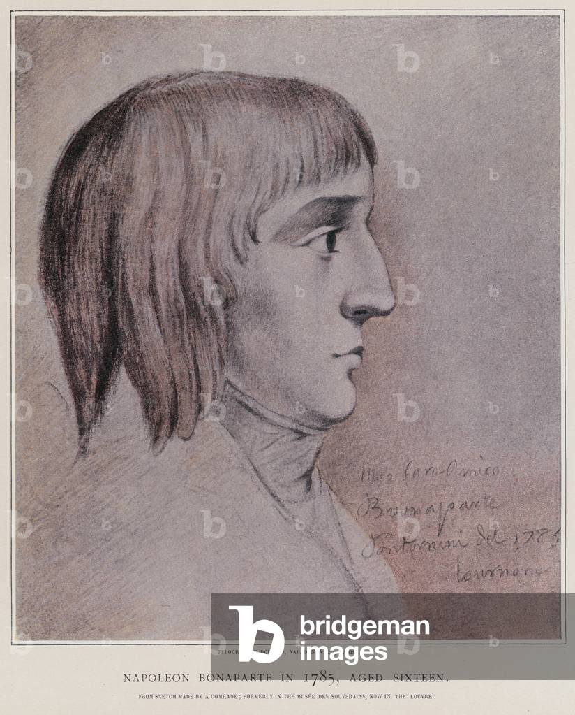 Napoleon Bonaparte in 1785 (colour litho)