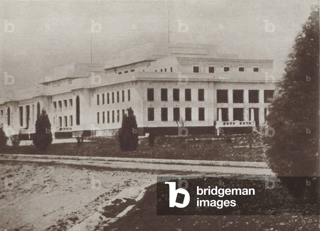 One of the government buildings in Australia's new capital city, Canberra, 1927 (b/w photo)