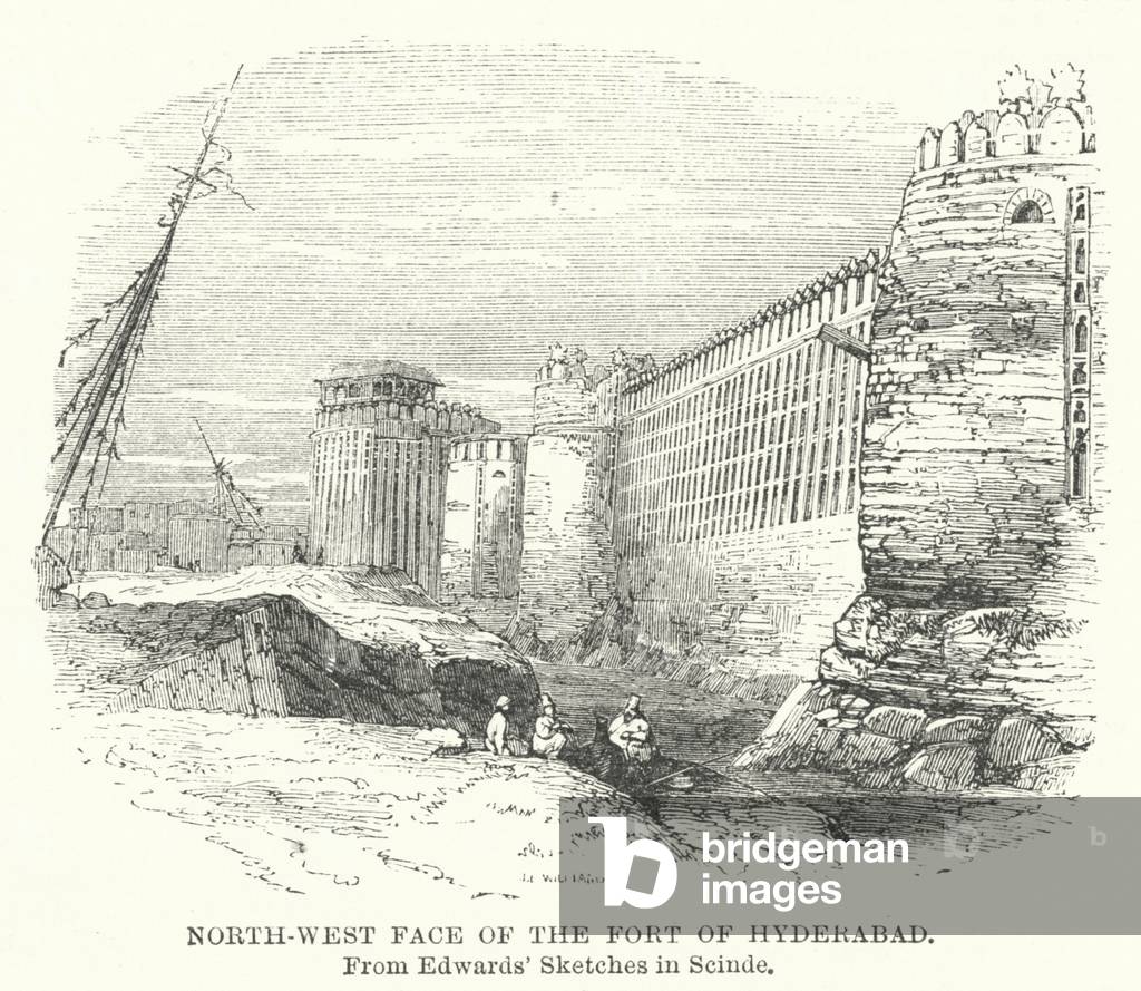 North-West Face of the Fort of Hyderabad (engraving)