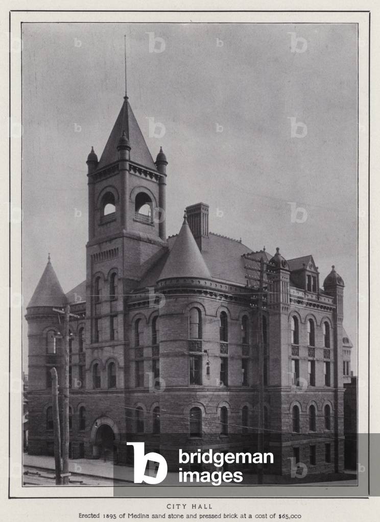 Jamestown, NY: City Hall (b/w photo)