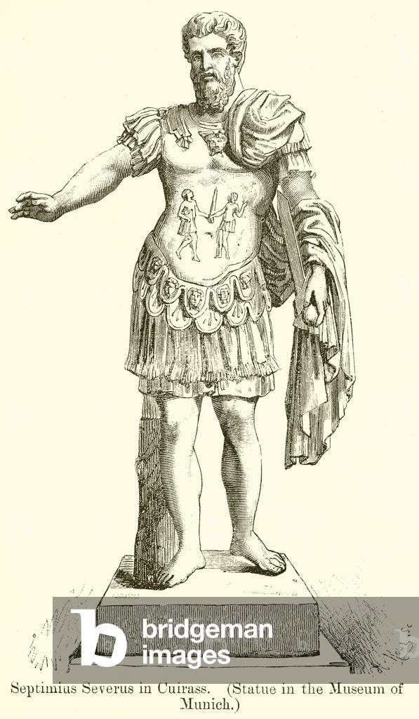 Septimius Severus in Cuirass. (Statue in the Museum of Munich) (engraving)