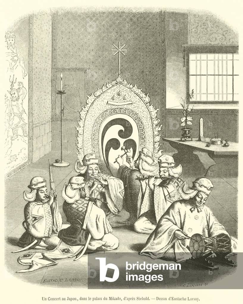 Un Concert au Japon, dans le palais du Mikado (engraving)