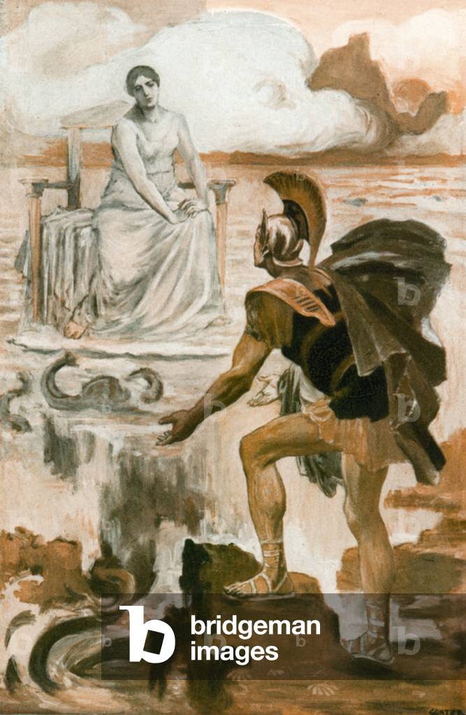 Illustration for the Iliad by Homer (colour litho)