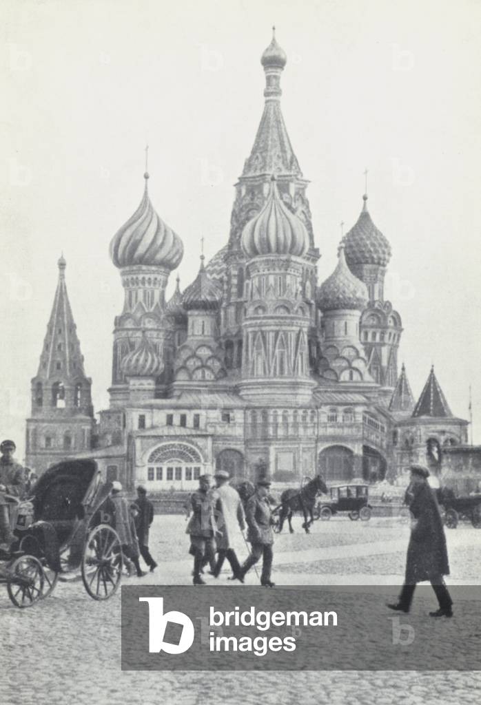 Russia: The Church of St Basil, Moscow (b/w photo)