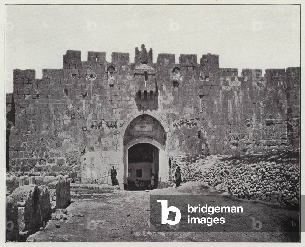 Jerusalem, the Sitti-Miriam Gate (b/w photo)