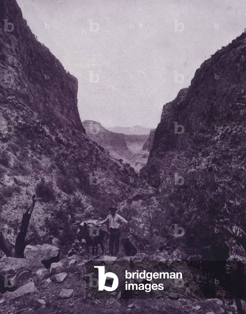 Hance's Trail, grand canyon of the Colorado (b/w photo)