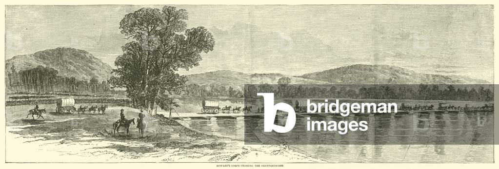 Howard's corps crossing the Chattahoochee, July 1864 (engraving)