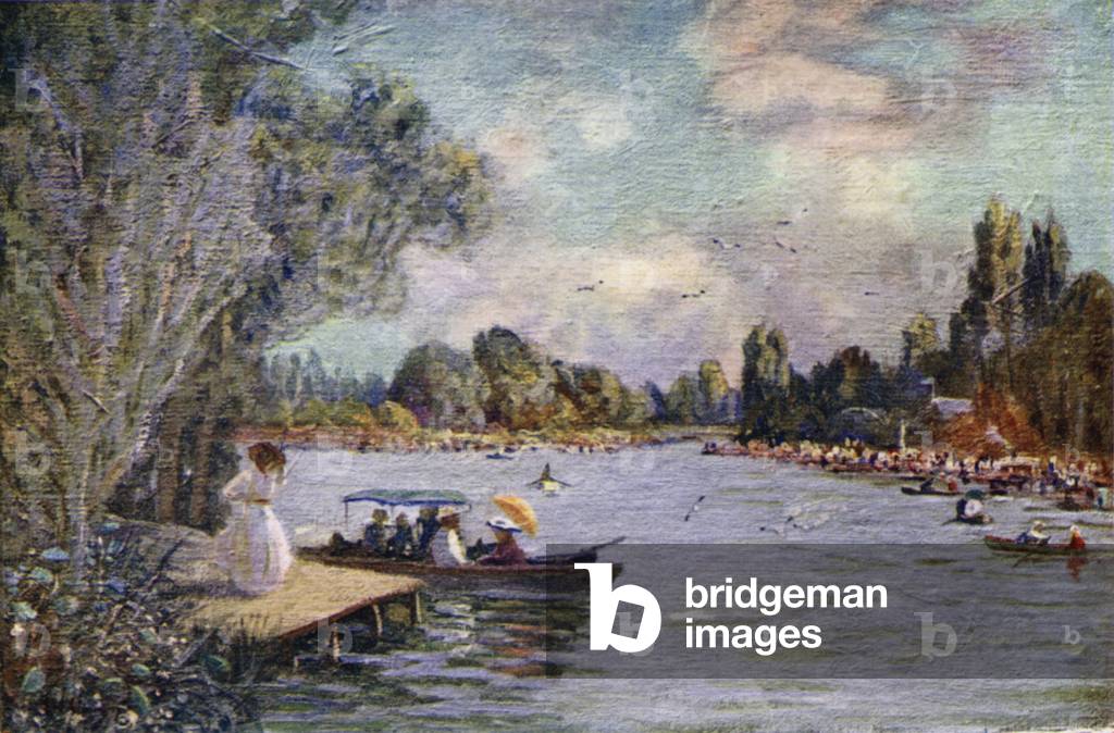 Sunday on the Tigre (colour litho)