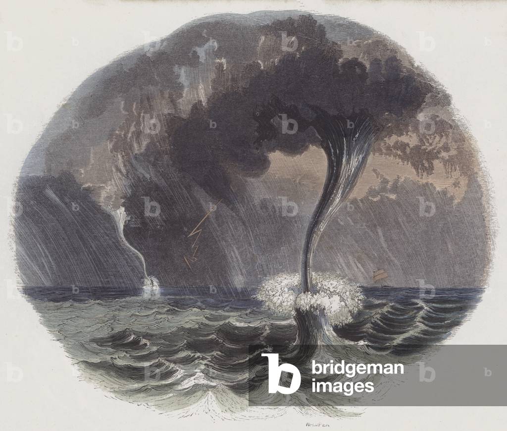 Water Spouts (coloured engraving)
