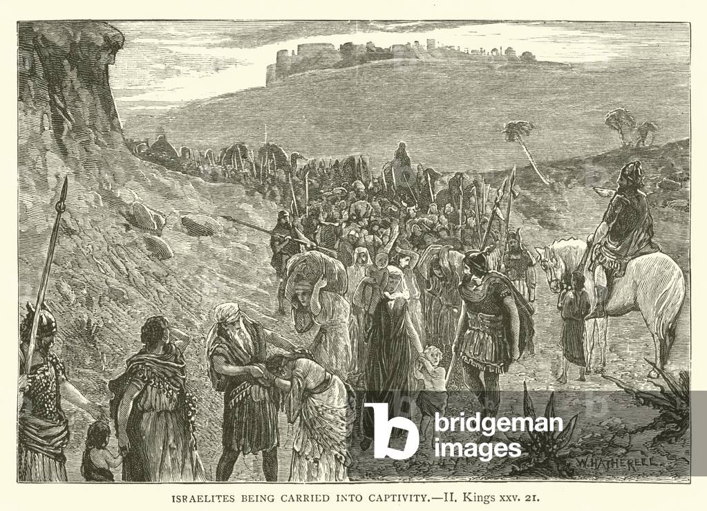 Israelites being carried into Captivity, II, Kings, xxv, 21 (engraving)