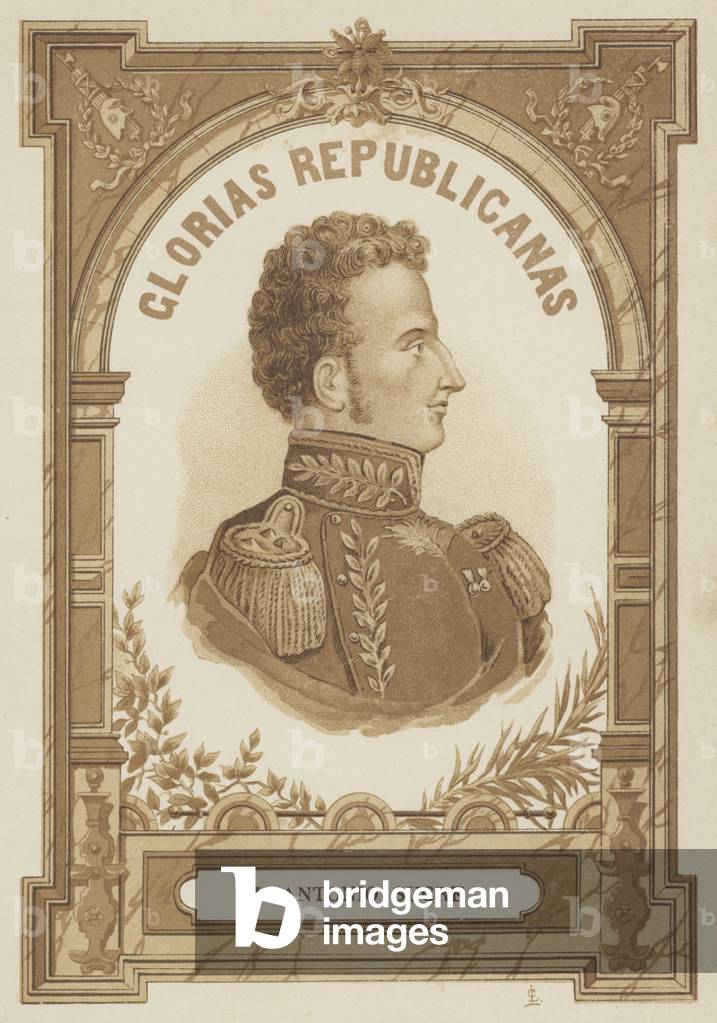Antonio Jose de Sucre, Venezuelan political and military leader (litho)