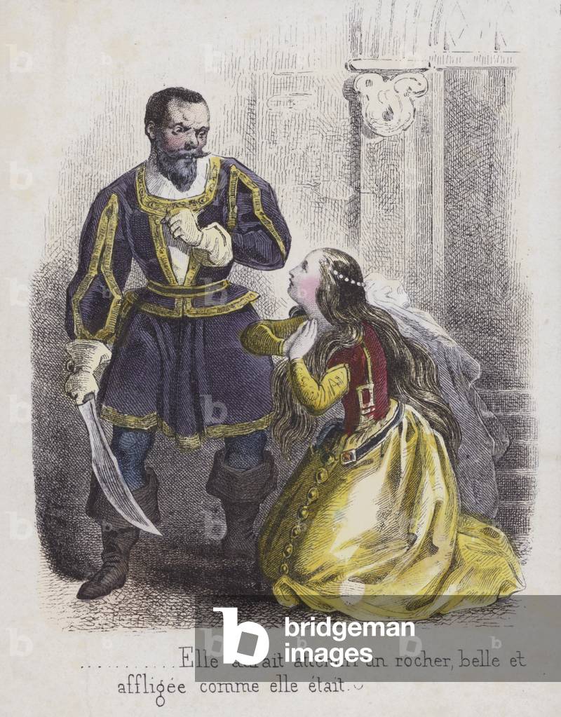 Blue Beard (coloured engraving)