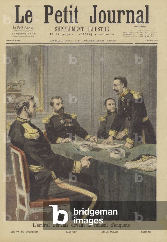 Admiral Gervais before the Board of Inquiry (colour litho)