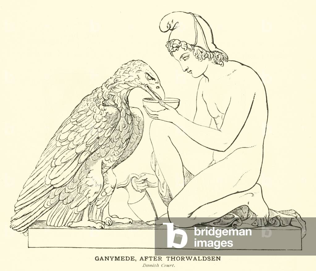 Ganymede, after Thorwaldsen, Danish Court (engraving)