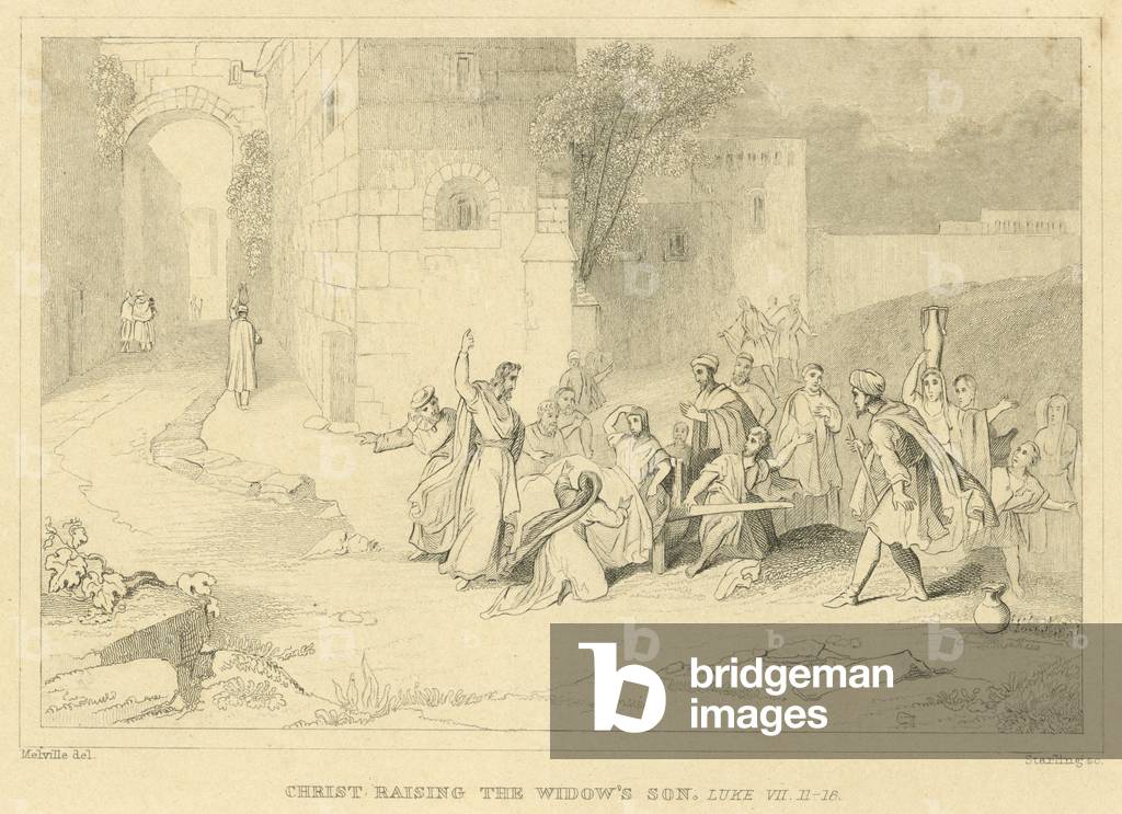 Christ raising the widow's son, Luke VII, 11-16 (engraving)