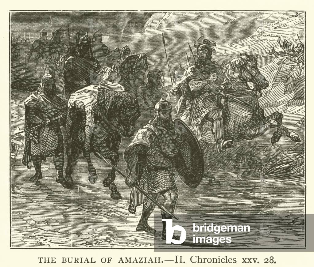 The Burial of Amaziah, II, Chronicles, xxv, 28 (engraving)