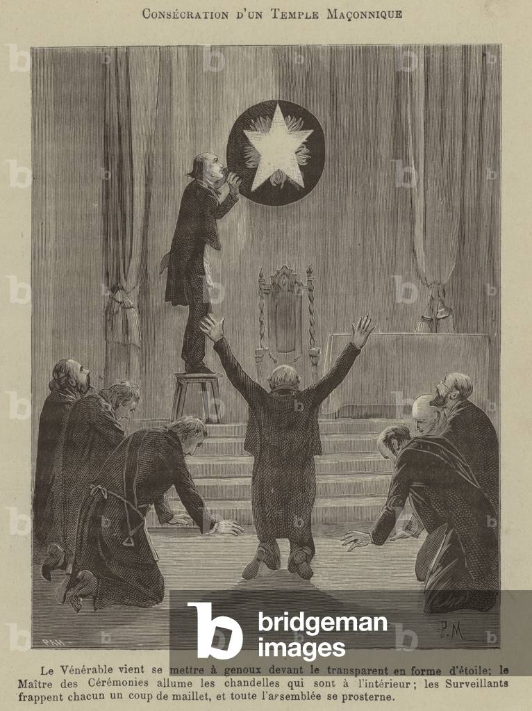 Consecration of a Masonic temple (engraving)