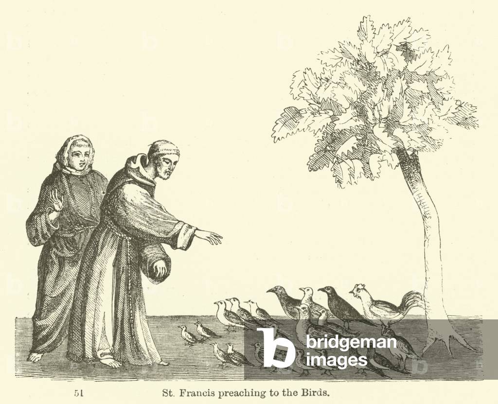St Francis preaching to the Birds (engraving)