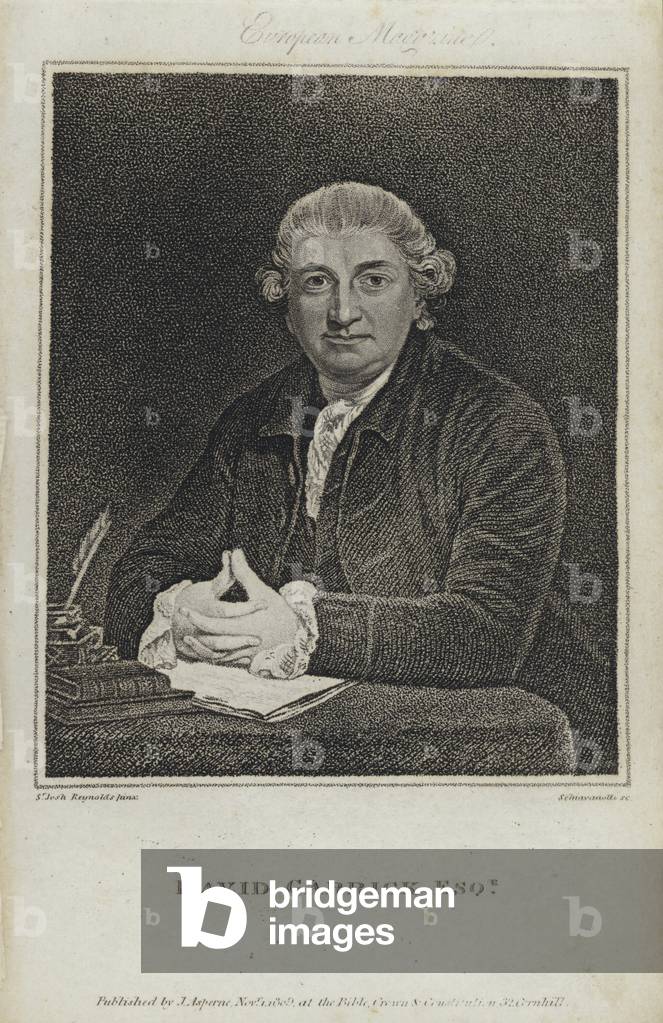 David Garrick, English actor, playwright and theatre manager (engraving)