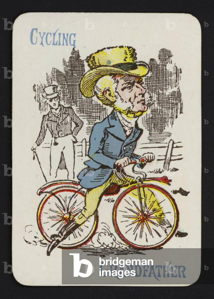 Playing card: Cycling, Grandfather (colour litho)
