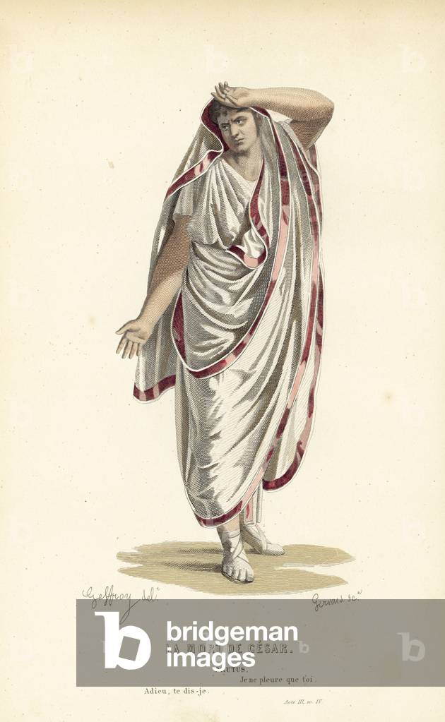 La Mort De Cesar, Brutus (coloured engraving)