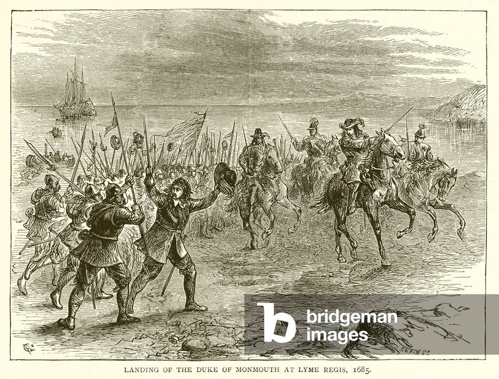Landing of the Duke of Monmounth at Lyme Regis, 1685 (engraving)