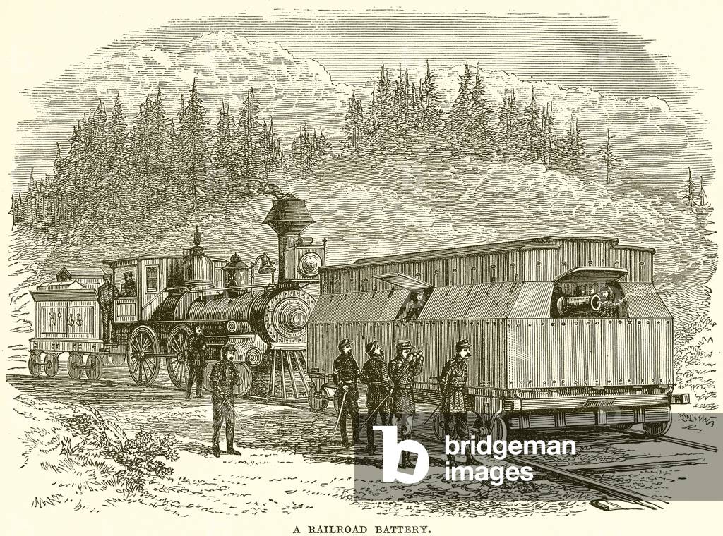 A railroad battery (engraving)