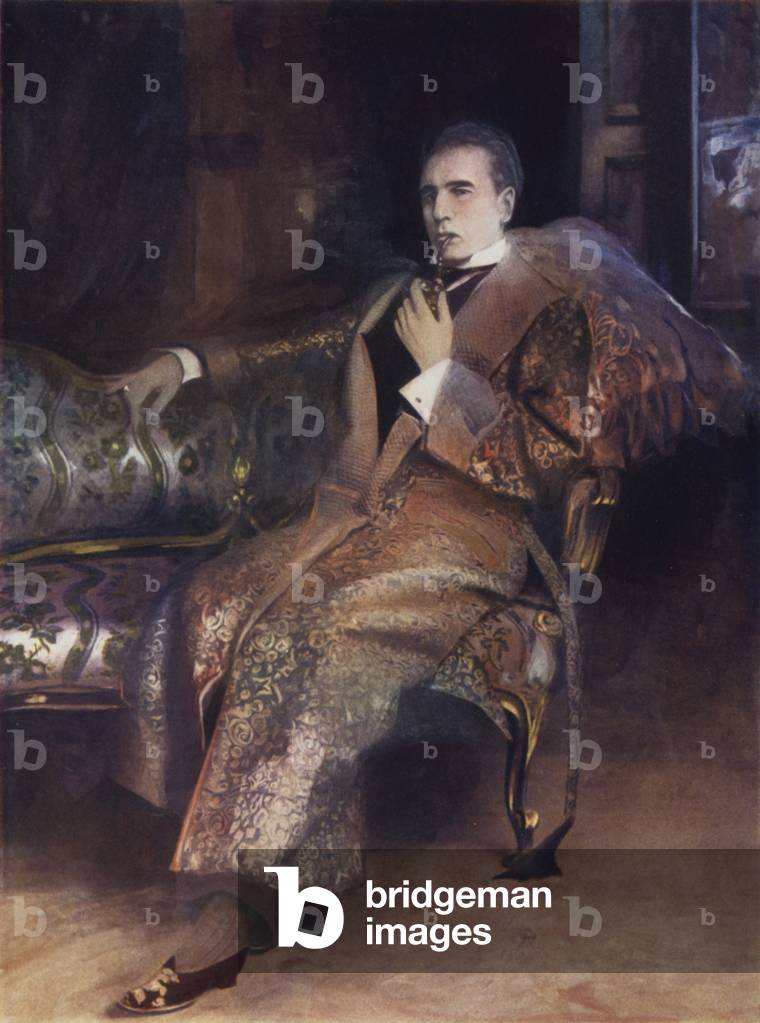 Mr William Gillette in Sherlock Holmes (colour photo)