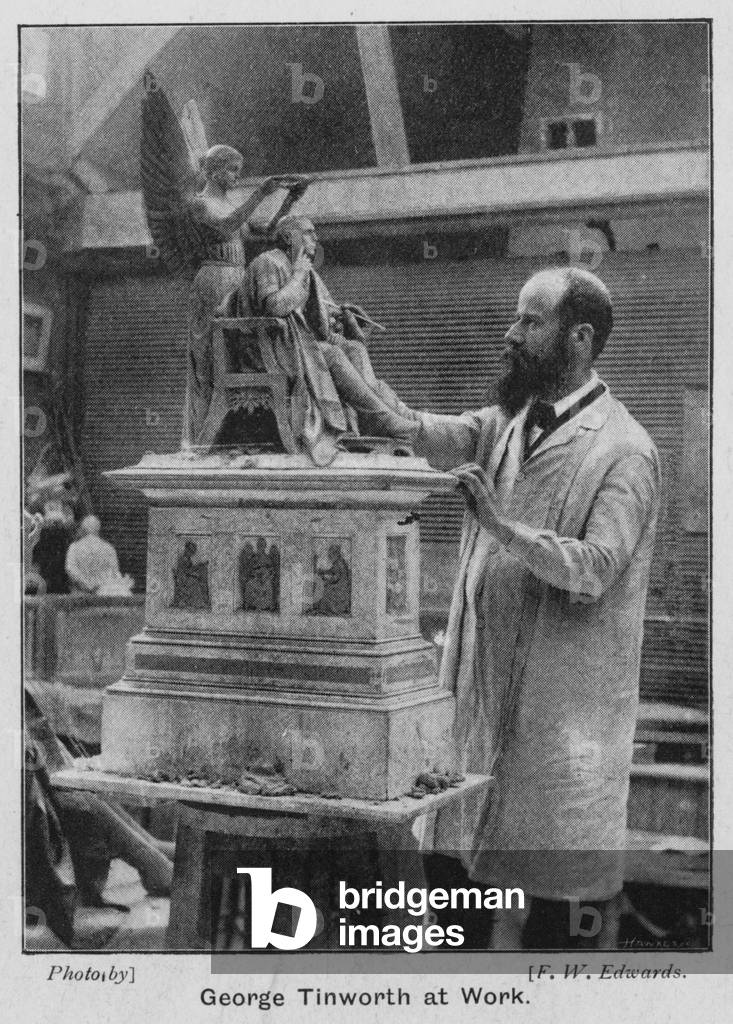 George Tinworth at Work (b/w photo)