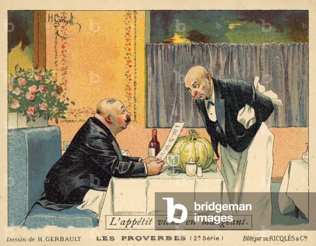 Appetite comes with eating (chromolitho)