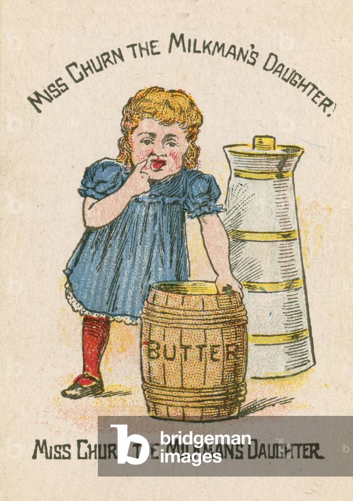 Miss Churn the Milkman's Daughter (colour litho)