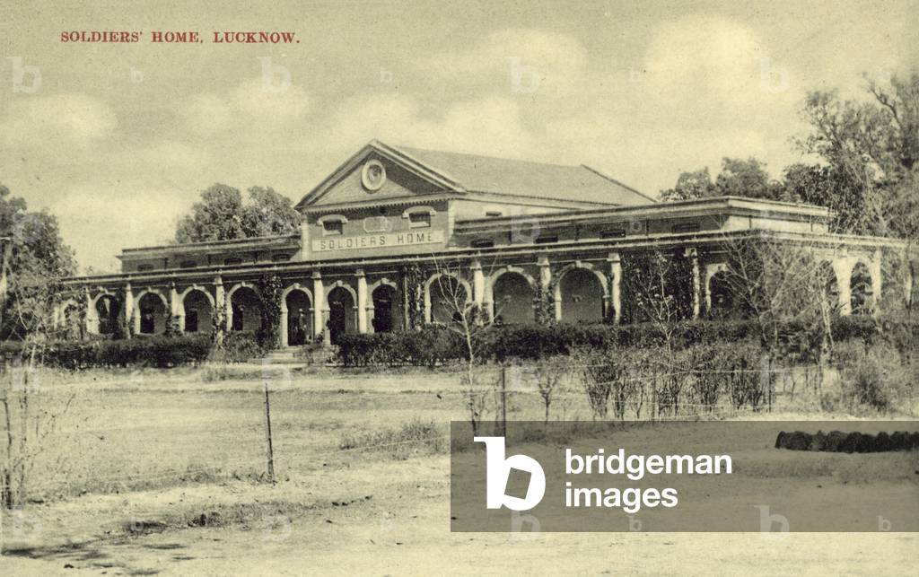 Soldiers' Home, Lucknow (b/w photo)