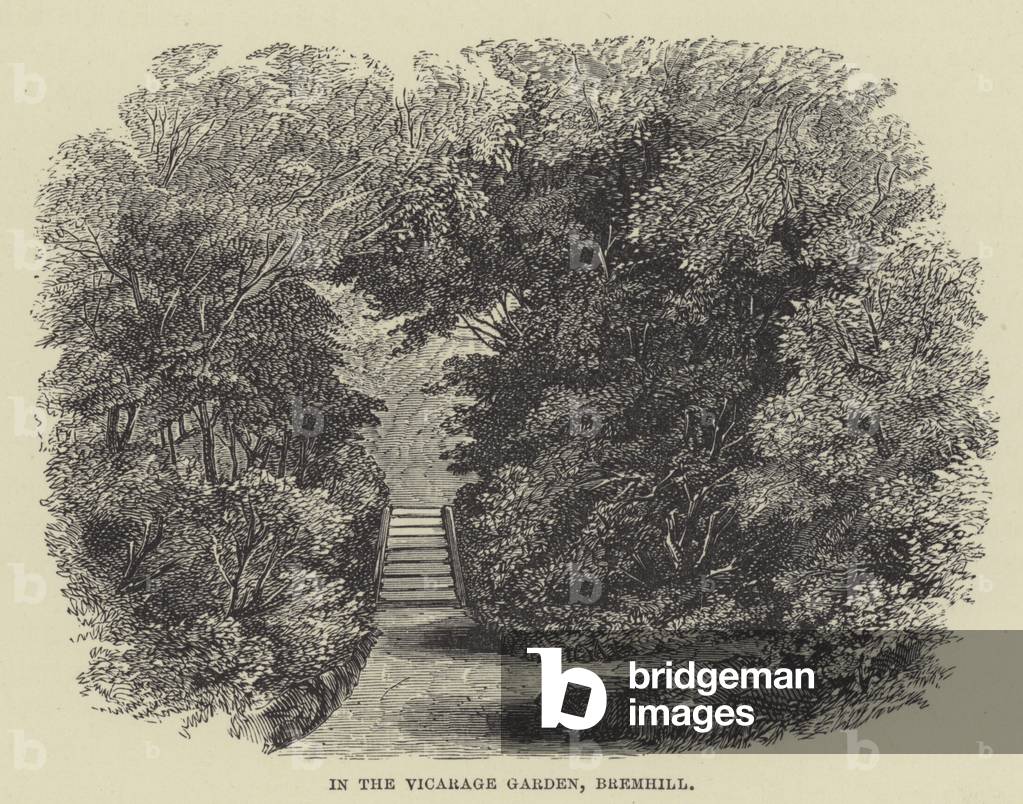 In the Vicarage Garden, Bremhill (engraving)