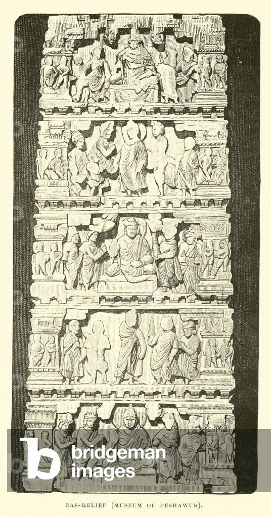 Bas-relief, Museum of Peshawur (engraving)
