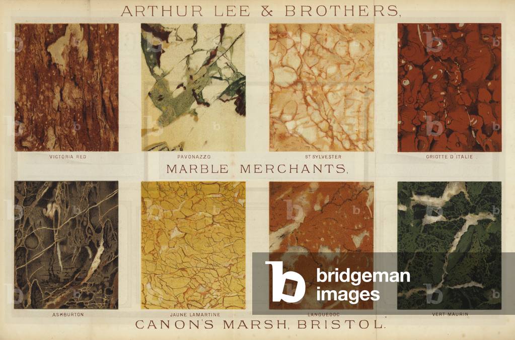 Page from The Architect's, Surveyor's and Engineer's Compendium 1892 (colour litho)