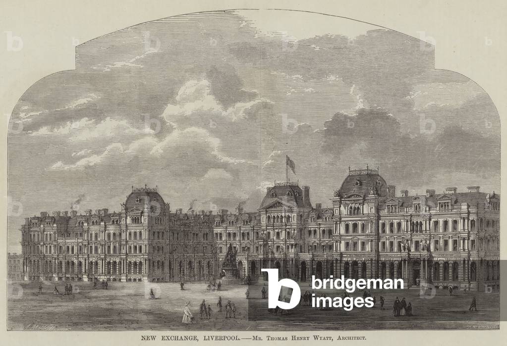 New Exchange, Liverpool, Mr Thomas Henry Wyatt, Architect (engraving)