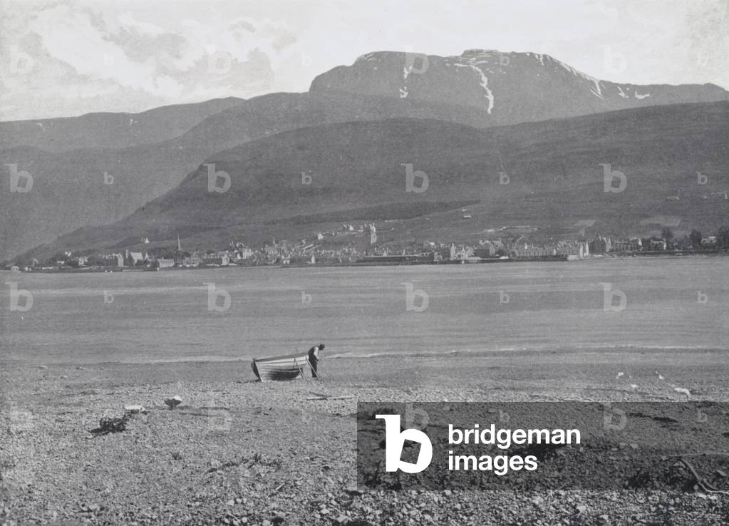 Scotland: Fort William and Ben Nevis (b/w photo)