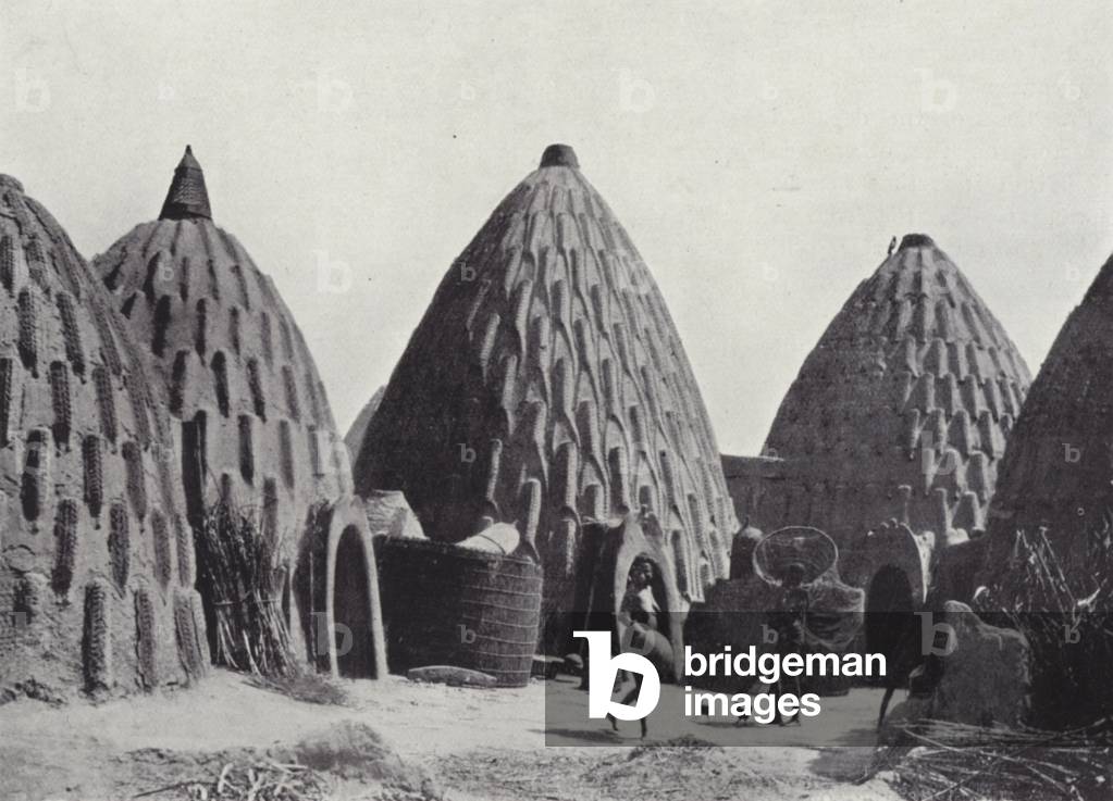 Banana Houses, Musgum (b/w photo)