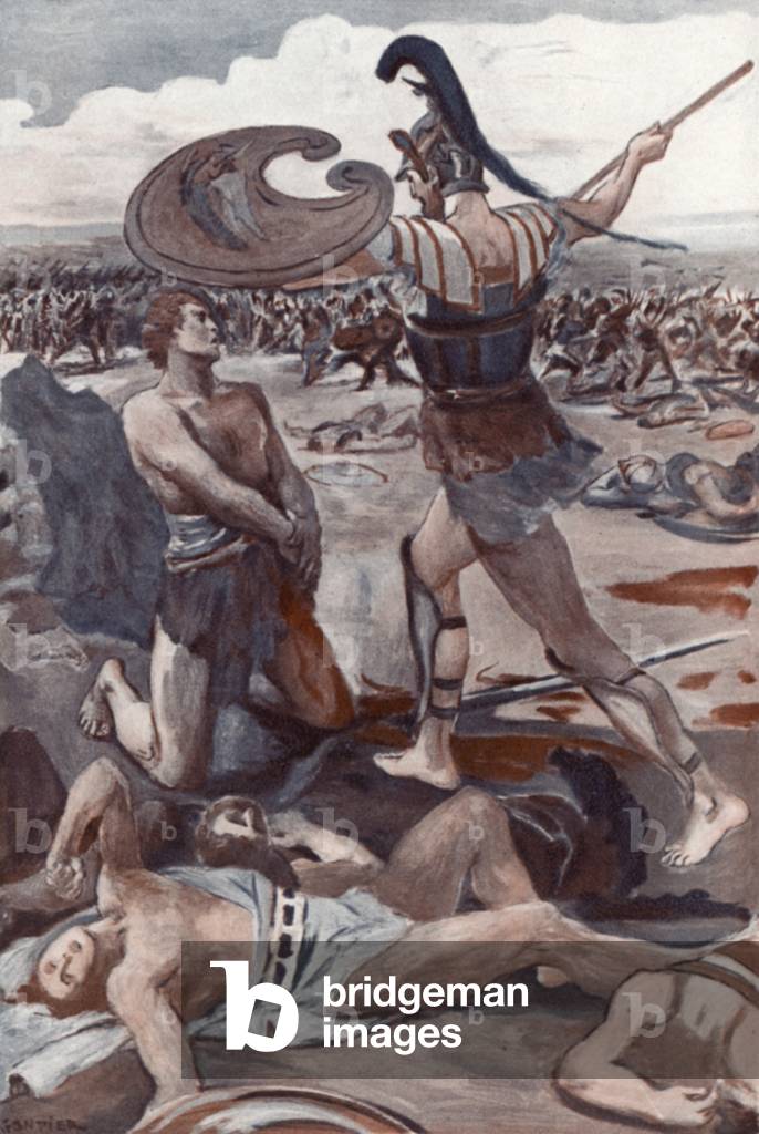 Illustration for the Iliad by Homer (colour litho)