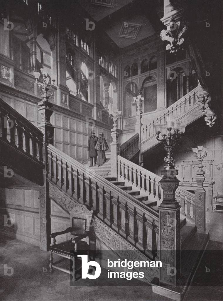 Staircase of the Grocers' Hall (b/w photo)