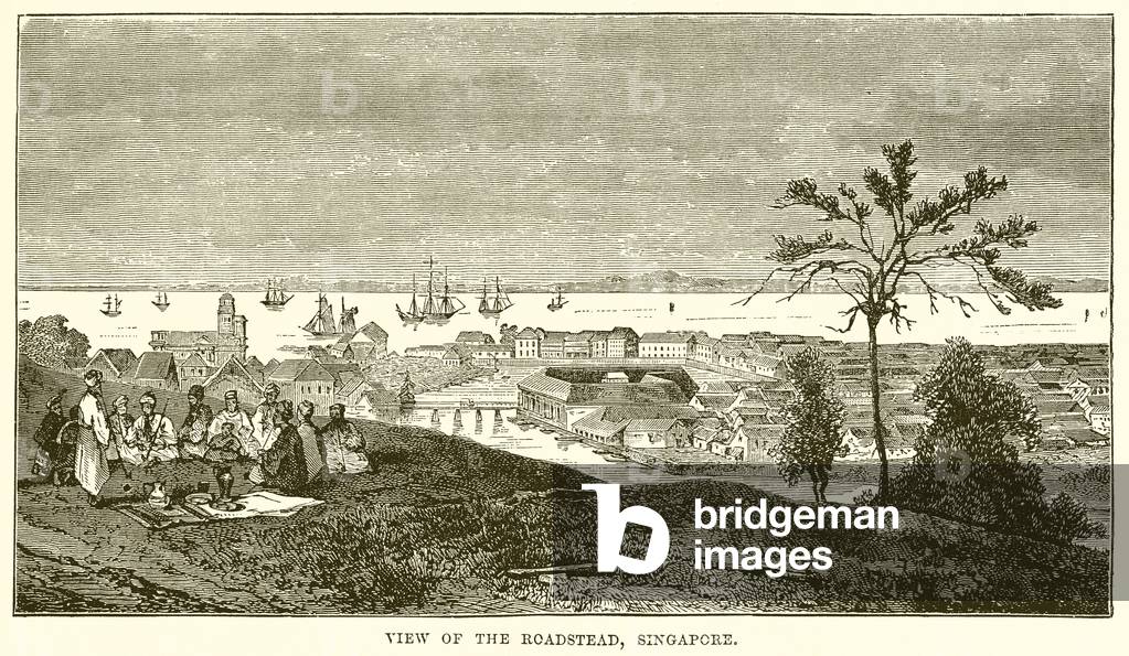 View of the Roadstead, Singapore (engraving)