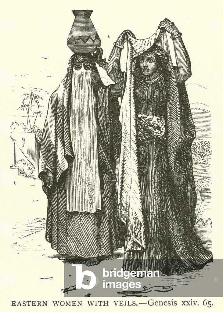 Eastern Women with Veils, Genesis, xxiv, 65 (engraving)
