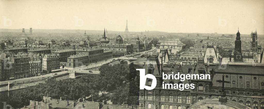 Paris, Panorama des Huit-Ponts, The Eight Bridges (b/w photo)