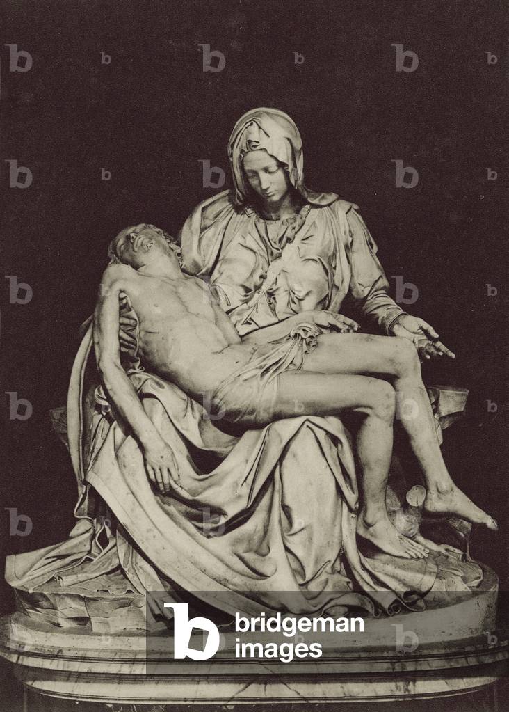 S Peter's Basilica in the Vatican, The Piety (Michael Angelo) (b/w photo)