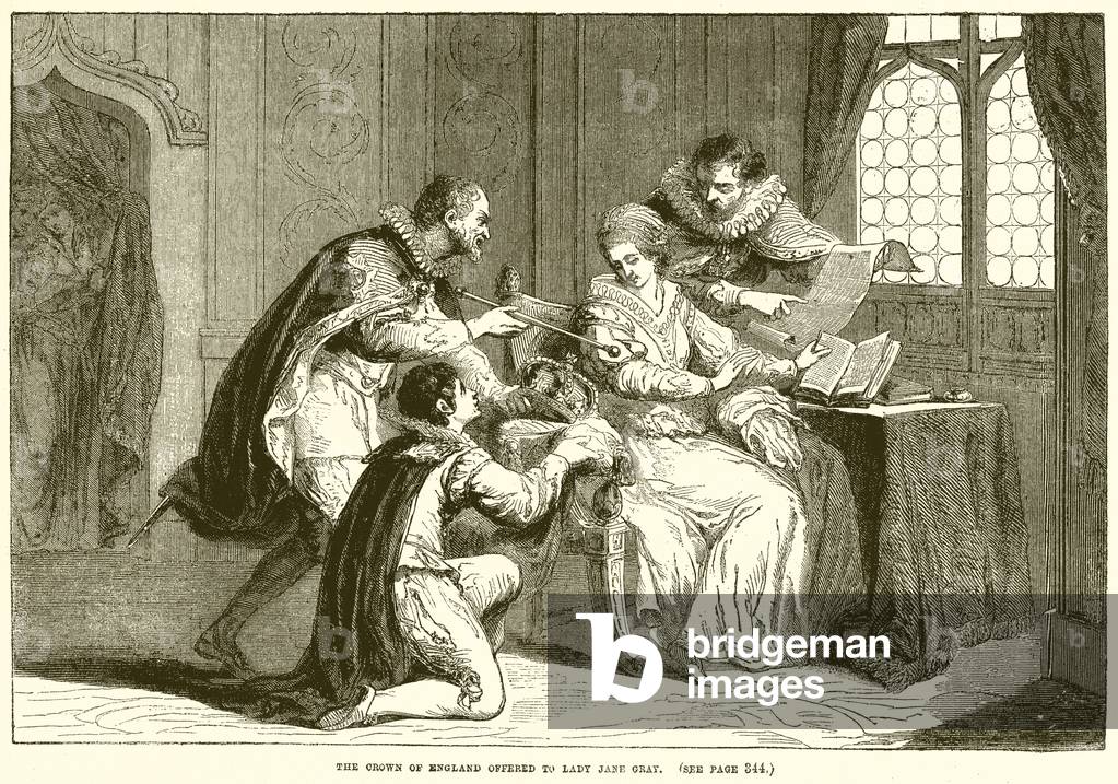 The Crown of England offered to Lady Jane Gray (engraving)