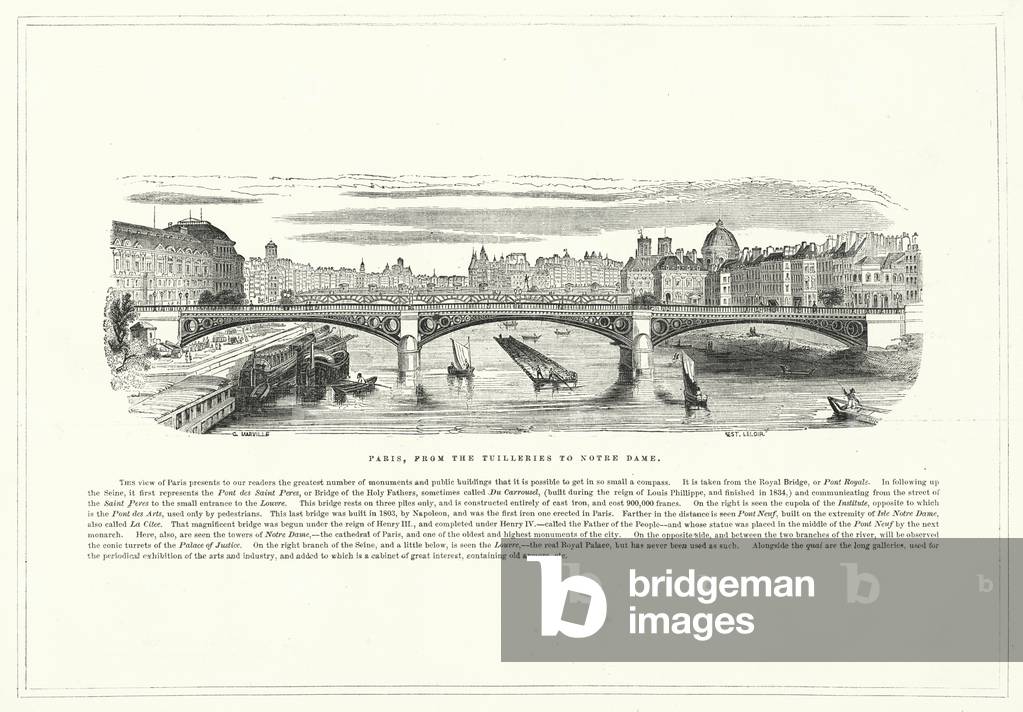 Paris, from the Tuilleries to Notre Dame (engraving)